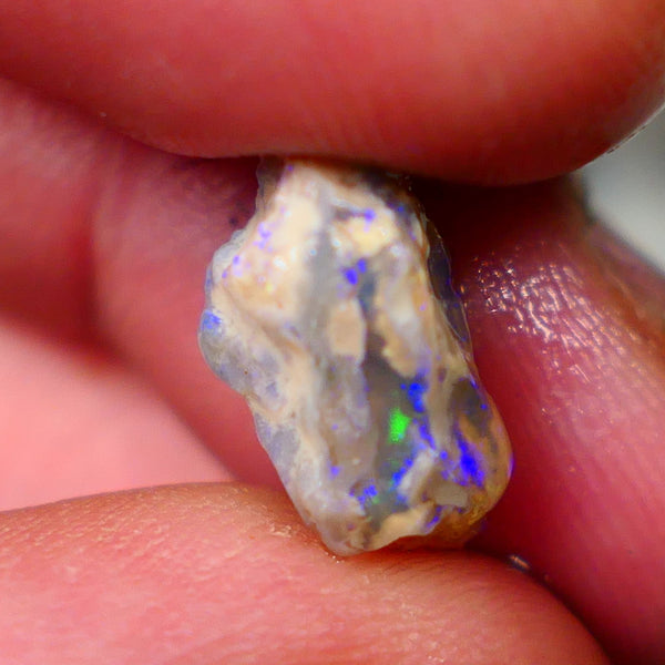 Lightning Ridge Crystal knobby opal rough 5.10cts Showing Bright Blues with some flashes of greens to gamble 14x11x8mm GMB-028