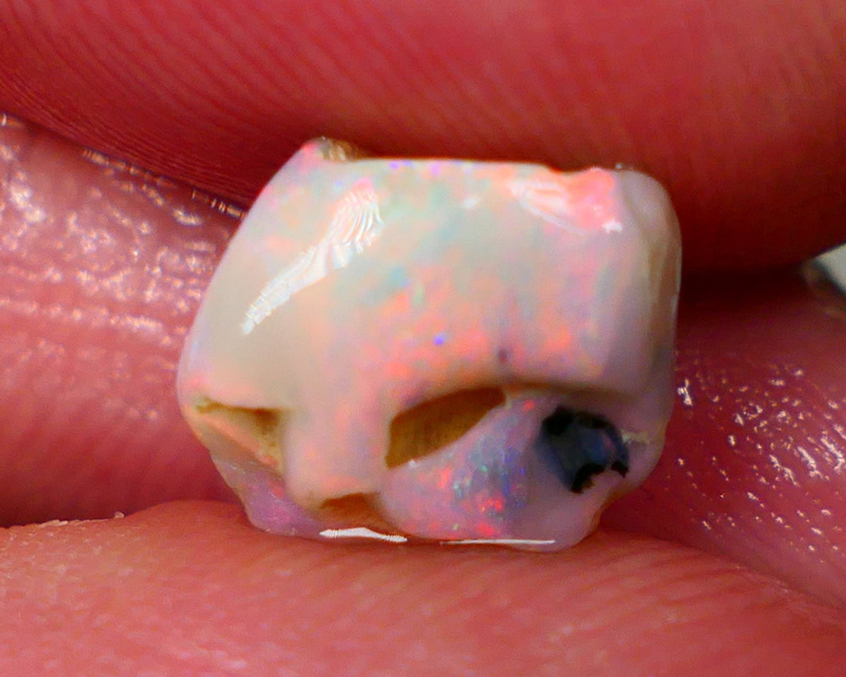 Lightning Ridge Light base knobby opal rub/rough 3.20cts Packing Orange dominant exposed Multifires 11x9x5mm GMB-026