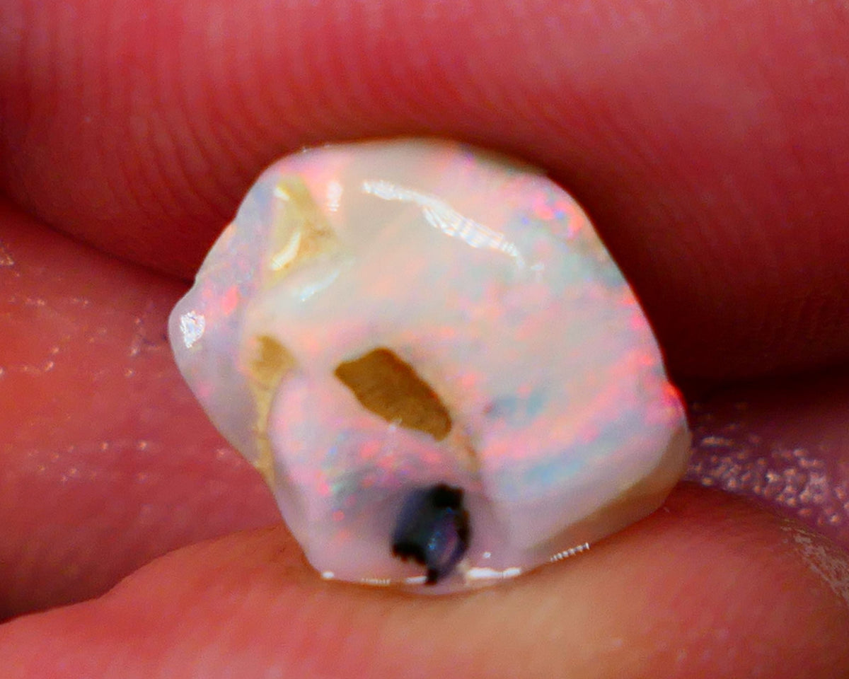 Lightning Ridge Light base knobby opal rub/rough 3.20cts Packing Orange dominant exposed Multifires 11x9x5mm GMB-026