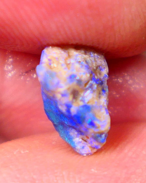 Lightning Ridge Untouched Dark base Crystal Pea Knobby opal rough 2.70cts Very Bright Vibrant Deep Royal Blue fires to gamble 10x10x6mm GMB-023