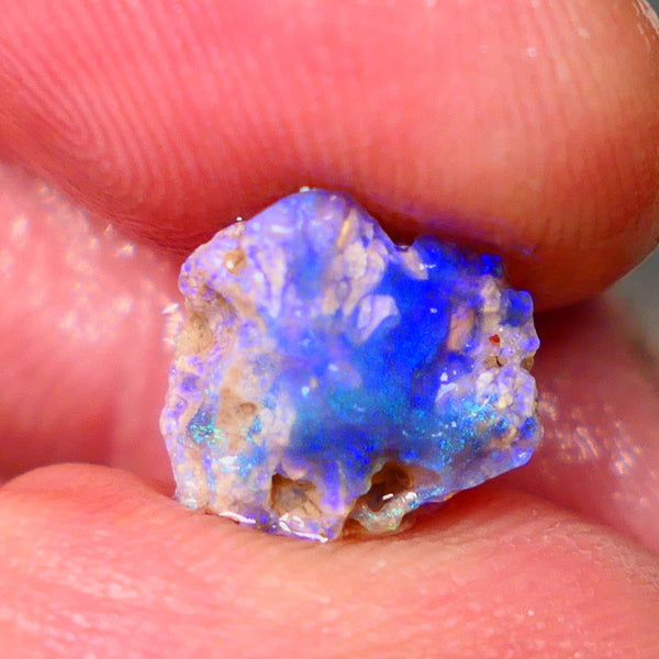 Lightning Ridge Untouched Dark base Crystal Pea Knobby opal rough 2.70cts Very Bright Vibrant Deep Royal Blue fires to gamble 10x10x6mm GMB-023