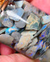 Lightning Ridge Potch & Colours Dark base & Crystal opal rough 150.00cts Lots of colours to go at 15mm to chip size GMB-051