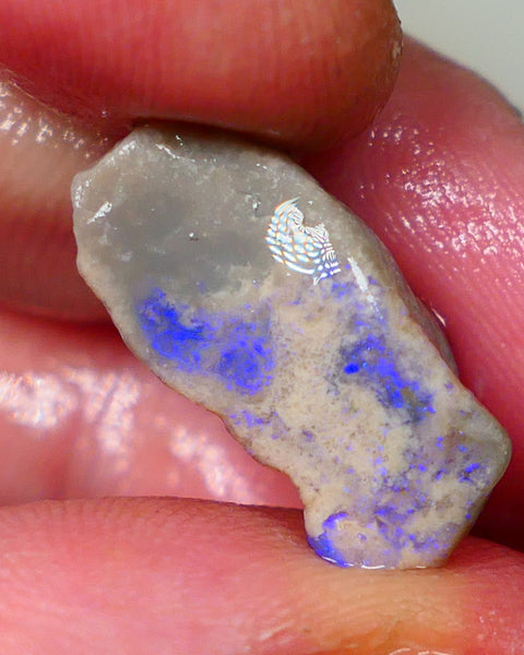 Lightning Ridge Dark base opal rub/rough Blues showing on exposed face 20x9x8mm GMB-050