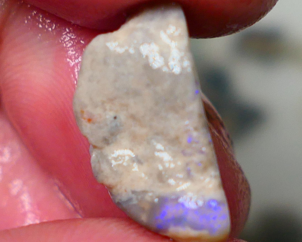 Lightning Ridge Dark base opal rub/rough Blues showing on exposed face 20x9x8mm GMB-050