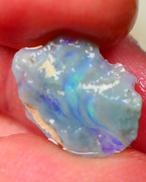 Lightning Ridge Thin dark base seam opal rough 2.90cts Picture stone possibilities ? blue fires 16x12x3mm   GMB-043