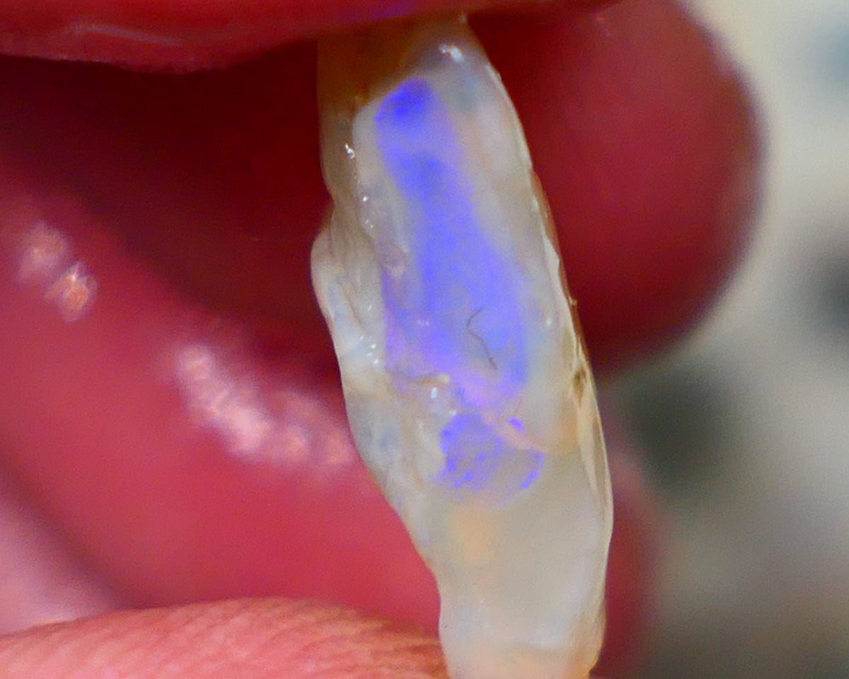 Lightning Ridge Crystal Seam opal rough 4.80cts Blue colours in the bar to gamble 17x12x5mm  GMB-042