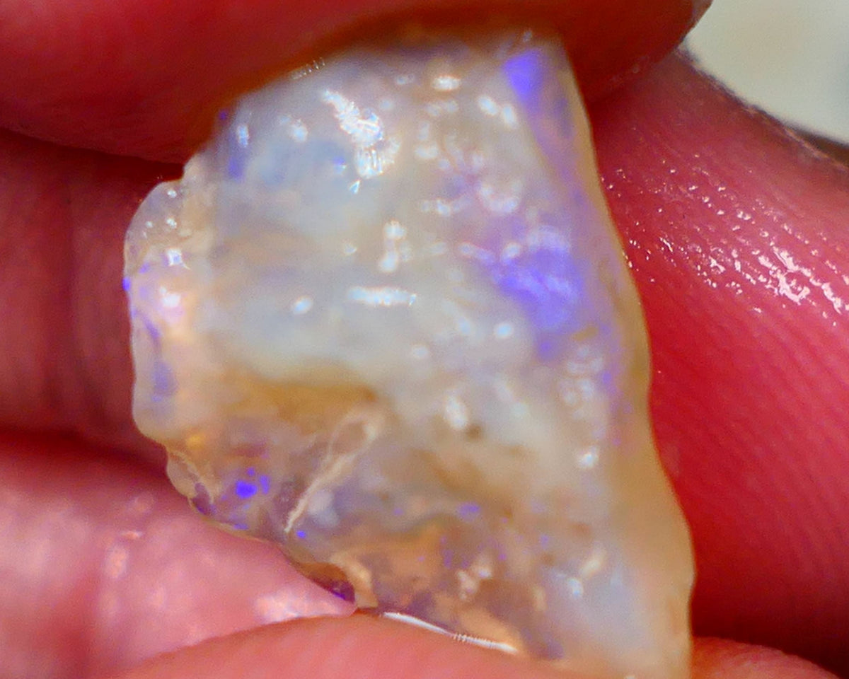 Lightning Ridge Crystal Seam opal rough 4.80cts Blue colours in the bar to gamble 17x12x5mm  GMB-042