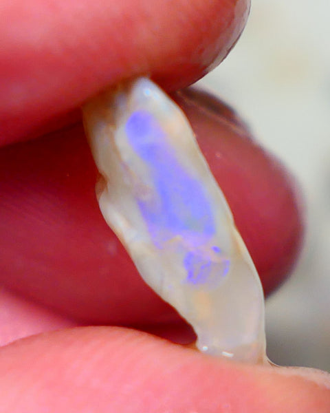 Lightning Ridge Crystal Seam opal rough 4.80cts Blue colours in the bar to gamble 17x12x5mm  GMB-042