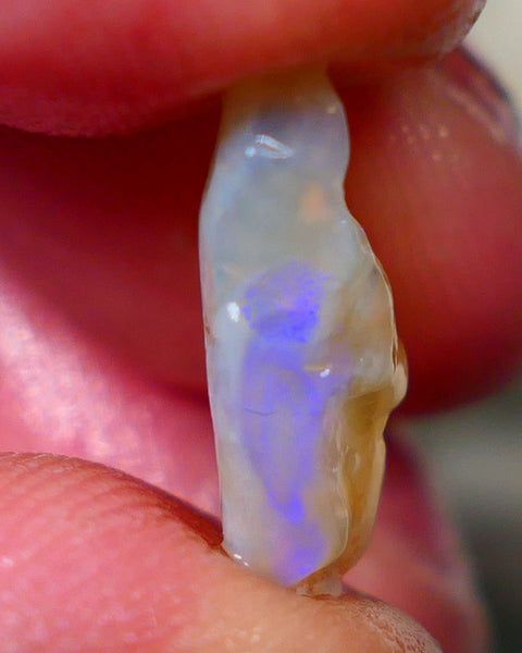 Lightning Ridge Crystal Seam opal rough 4.80cts Blue colours in the bar to gamble 17x12x5mm  GMB-042