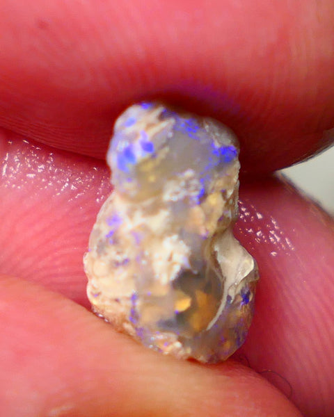 Lightning Ridge Crystal knobby opal formation 3.10cts Gamble Blues fires to carve/collect 13xx6mm GMB-032