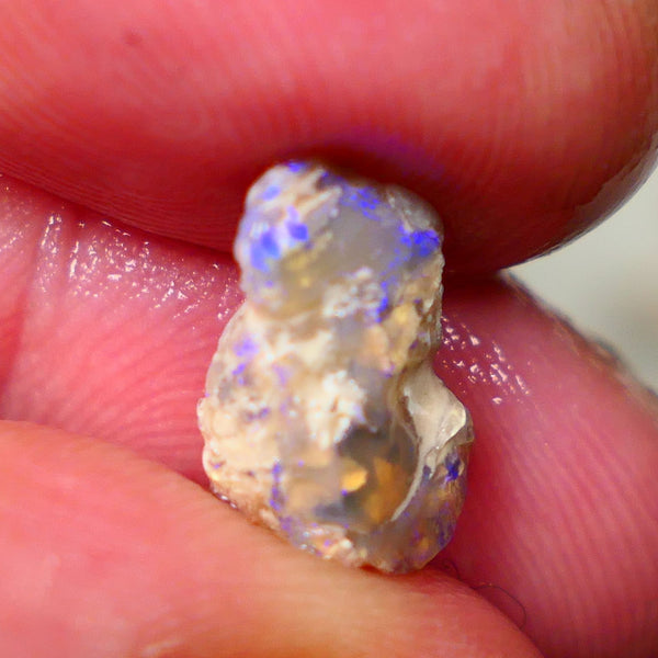 Lightning Ridge Crystal knobby opal formation 3.10cts Gamble Blues fires to carve/collect 13xx6mm GMB-032