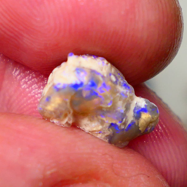 Lightning Ridge Crystal knobby opal formation 3.10cts Gamble Blues fires to carve/collect 13xx6mm GMB-032