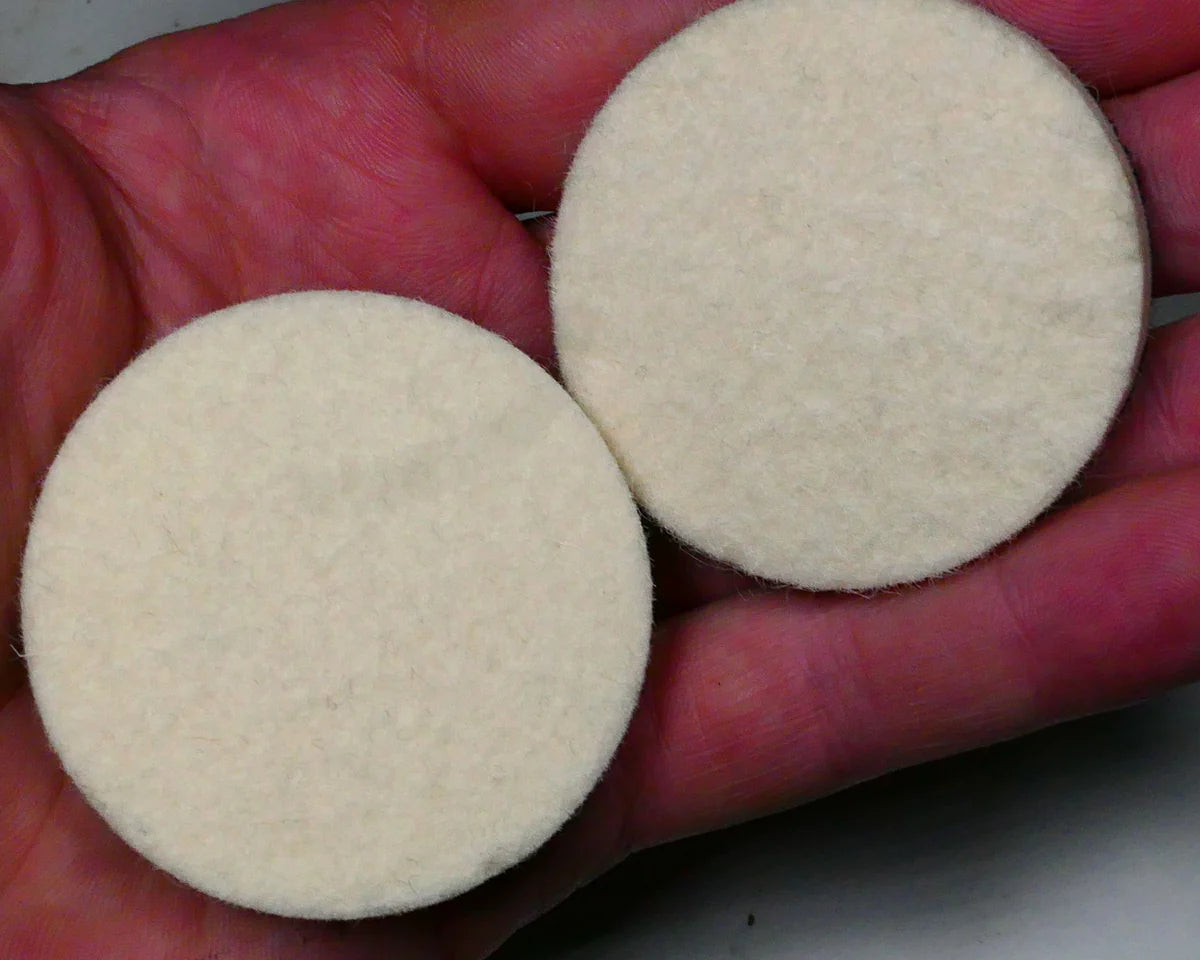 PULSAR DIAMOND® Little Lapper 2"/50mm Felt Polishing Wheels for Cerium oxide and Diamond paste Hook & Loop Backed Pack of 2 Lapidary Rocks Glass