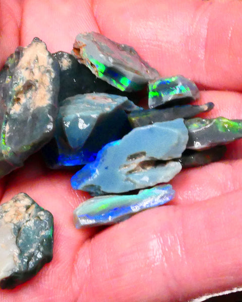 Black & Dark Red & Full spectrum seam opals of Grawin and Lightning Ridge 150cts 35mm to 10mm GEM2121