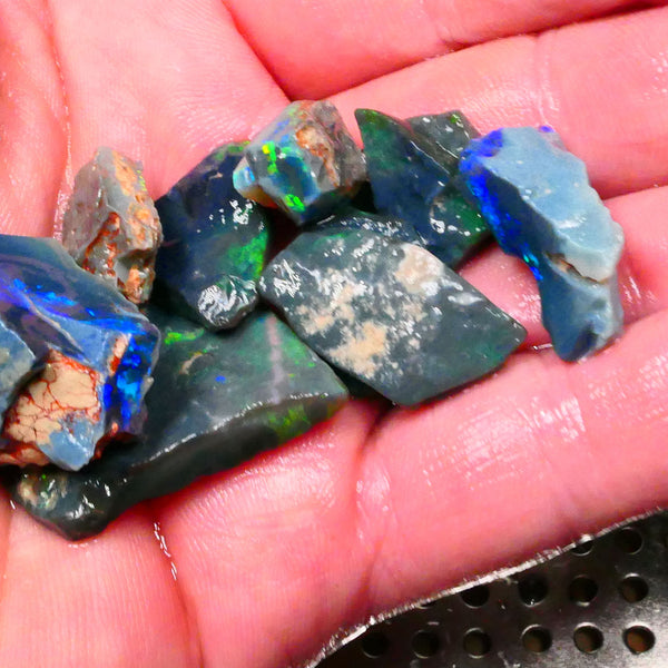 Black & Dark Red & Full spectrum seam opals of Grawin and Lightning Ridge 150cts 35mm to 10mm GEM2121