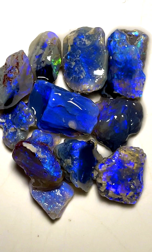Lightning Ridge Rough Opal Parcel 29cts Cutters Select Black Super colourful material to cut 15x10x8mm to 8x6x3mm WAB31