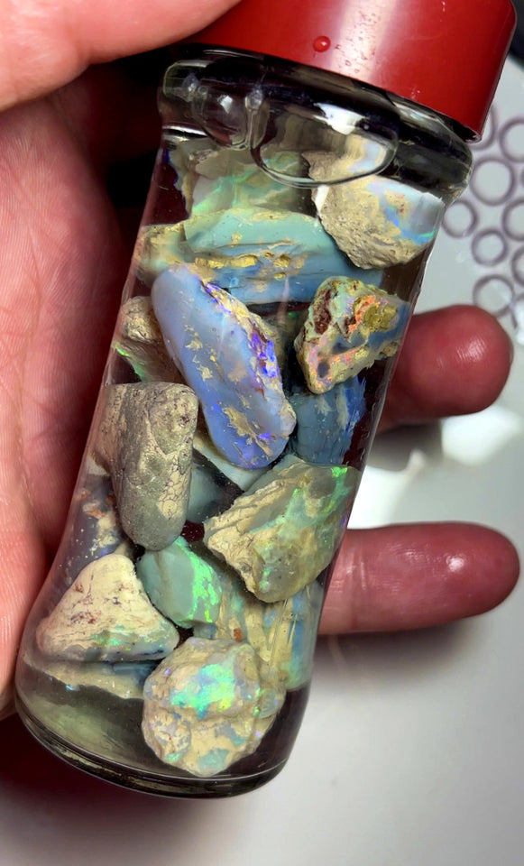 Lightning Ridge Rough Opal Parcel 265cts GAMBLE rough Knobby & Seam colour/Multicolours & bars 25x20x15mm to 14x5x4mm WAE6