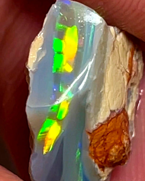 Lightning Ridge Rough Opal Dark Base 9cts Stunning Cutters Candy Material High Grade Super Bright  Multifires in multi bars 18x12x11mm WAB60