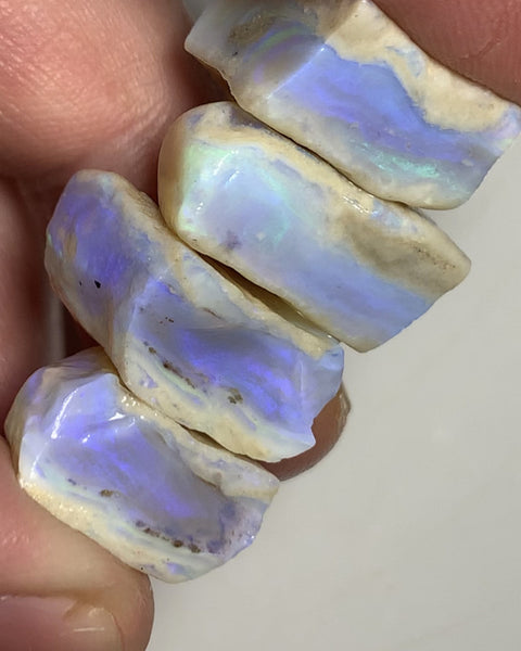 Lightning Ridge Rough Opal Thick Seams Stack cutters 70cts Potential Grade  Lots fires in nice thick bars 18x15x8mm to 15x15x8mm WST11