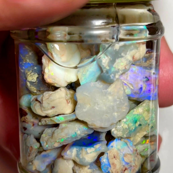 Lightning Ridge Rough Opal Parcel 205cts Bright Colourful Mixed rough lots colour/Multicolours & bars 27x8x3mm to 8x7x4mm 1015