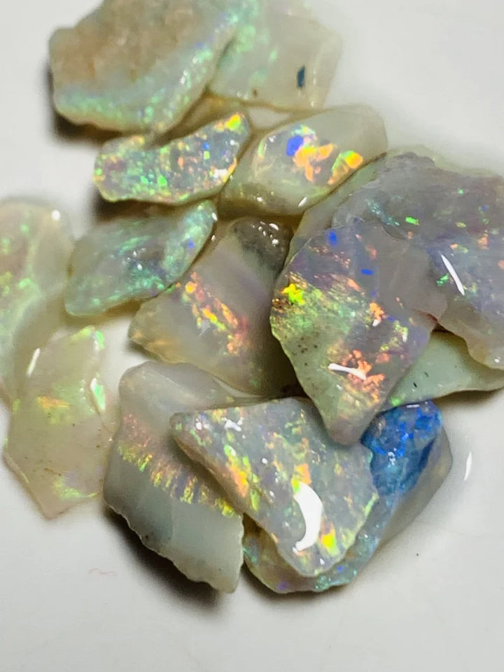 Lightning Ridge Rough Opal Parcel 21.5cts Cutters Candy select Material Gem Grade Bright Vivid Multifires & Stunning bars 14x13x2mm to 7x6x2mm WSX18