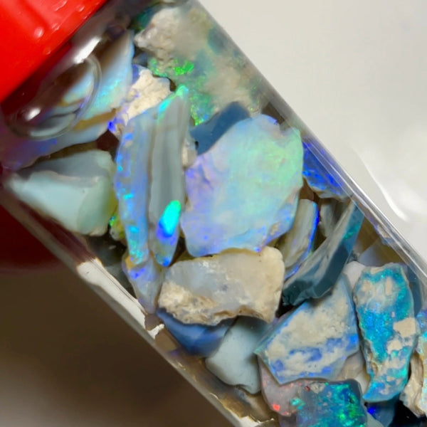 Lightning Ridge Dark Seam opal rough 115cts Lots Colours to Cut 16x14x3 to 7x4x2mm  NSW094 (jar not included)