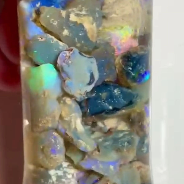 Lightning Ridge Knobby Fossil & Seam Opal rough 245.00cts Lots of Colours to go at :) 20x14x8 to 10x8x5 mm Sold as Gamble NSW199