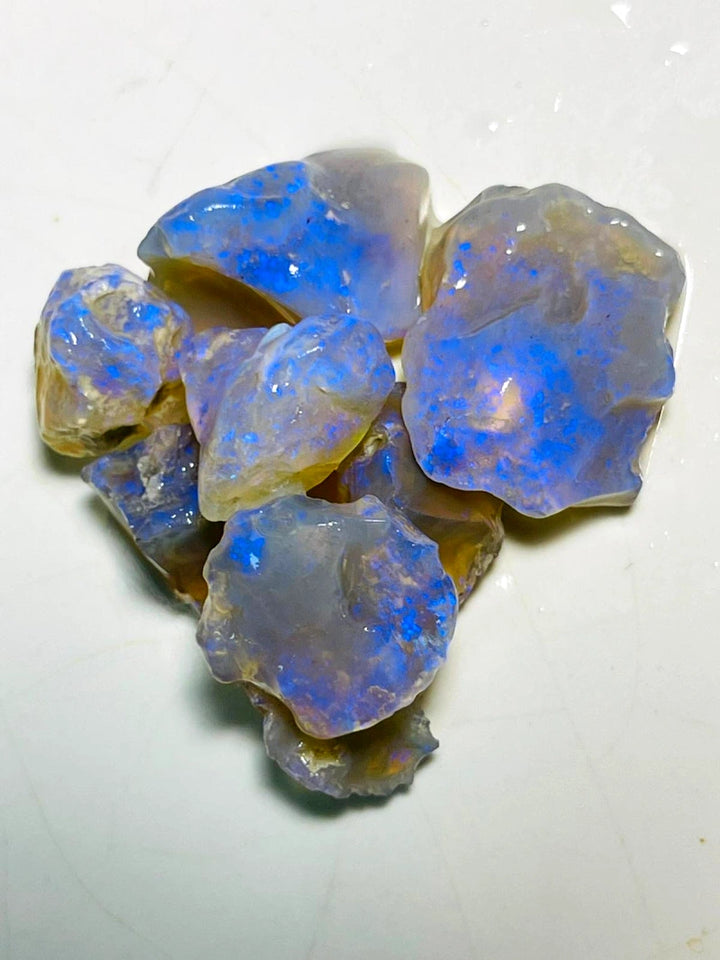 Lightning Ridge Rough Bright Colourful Clean Dark Crystal Knobby Opal Parcel 54cts Lots of Potential & Cutters 19x14x8mm to 12x7x5mm WAC29