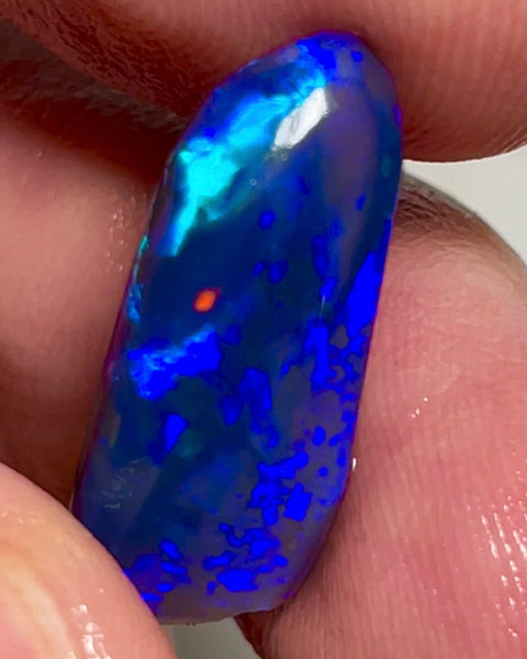 Lightning Ridge Black knobby opal rub/rough 11.25cts Loaded with gorgeous Blues with some green & Red flashes. Polish & Set  22.00x10.00x8.00mm NEW967