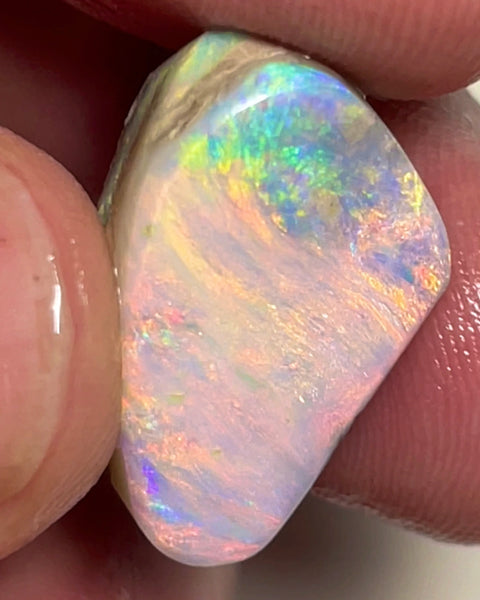 Stunning Big Sized Seam opal rub One for the Ladies :) Lightning Ridge 15.75cts Gorgeous Pink hue Loaded with orange dominant fires  21.00x 14.00x 7.00mm NEW962