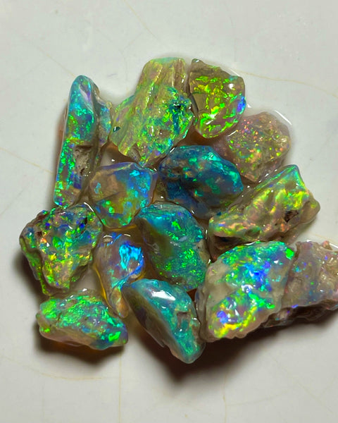 Cutters Knobby opal rough Candy 29.75cts Ultra Bright & Vibrant Blingy Yellow Dominant Multifires to Cut  12x7x5mm to 6x5x2mm NEW944