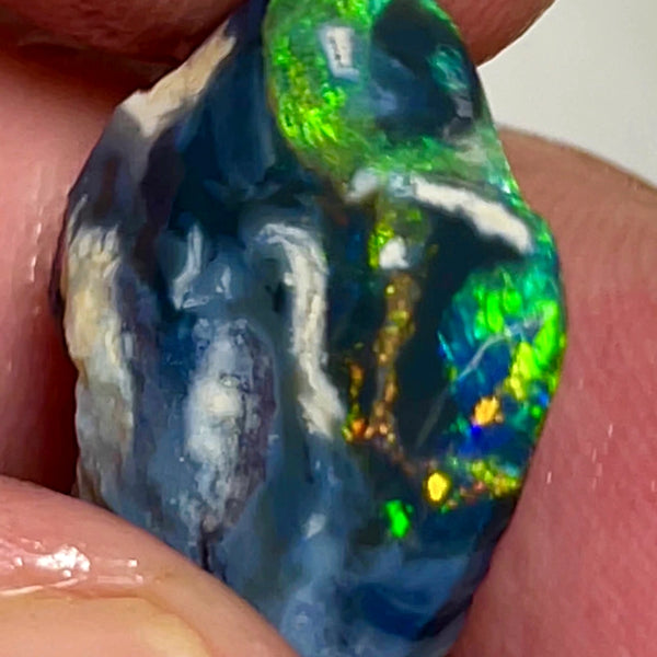 Lightning Ridge Black Opal Rough/Rub From the Miners Bench® 11.4cts Gorgeous Very Multi fires 19x18x6mm WAD51