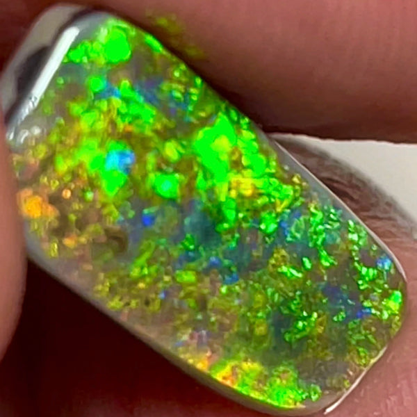 Gem Rub Of Lightning Ridge 4.95cts Stunning Super Bright & gorgeous Electric Multifires for setting in fine jewellery  17.00x 8.00x 3.00mm