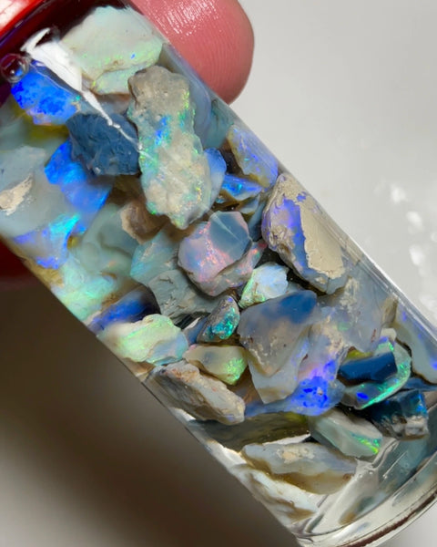 Lightning Ridge Dark Seam opal rough 115cts Lots Colours to Cut 16x14x3 to 7x4x2mm  NSW094 (jar not included)