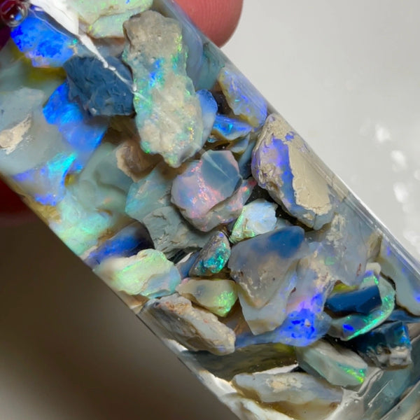 Lightning Ridge Dark Seam opal rough 115cts Lots Colours to Cut 16x14x3 to 7x4x2mm  NSW094 (jar not included)