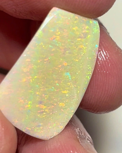 Stunning Big Sized Seam opal rub Lightning Ridge 10.00cts Bright Yellow/Orange dominant fires in Confetti / Floral pattern final shape & Polish to set 25.00x 15.00x 3.00mm  NEW963