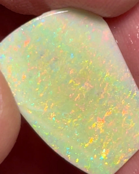 Stunning Big Sized Seam opal rub Lightning Ridge 10.00cts Bright Yellow/Orange dominant fires in Confetti / Floral pattern final shape & Polish to set 25.00x 15.00x 3.00mm  NEW963