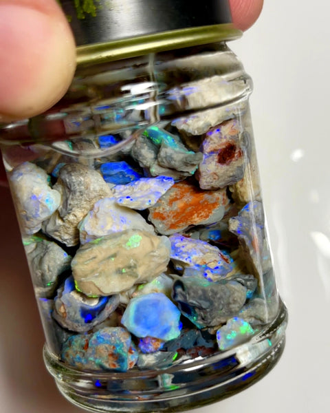 Lightning Ridge Rough Opal Parcel 165cts Beautiful rough Knobby lots of colour/Multicolours & bars 16x10x4mm to 8x7x2mm 1002