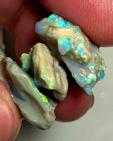 Lightning Ridge Opal Rough Dark Base Seam Stack Potential 33cts Multicolours showing in the bars 27x18x7mm to 16x14x7mm WAE31