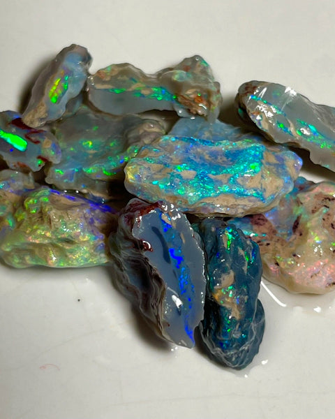 Cutters Knobby Parcel Lightning Ridge opal rough 72.75cts Nice size rough to cur with lots of Bright Multicolours 20x16x6mm to 10x7x4mm NEW960