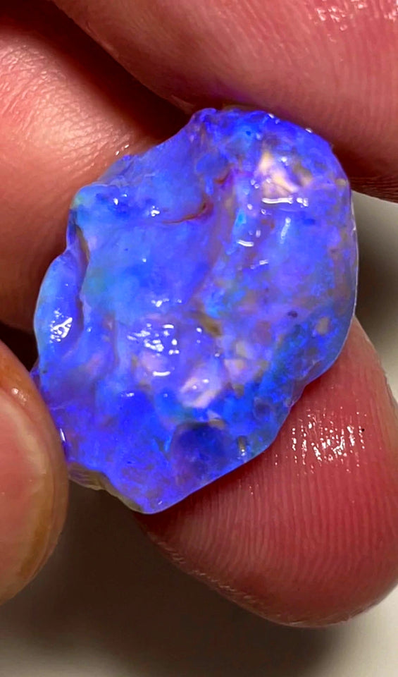 Lightning Ridge Rough Opal Dark Base Crystal Untouched Knobby 18cts High Grade Bright Multifires in stunning bar  23x15x8mm WAB82