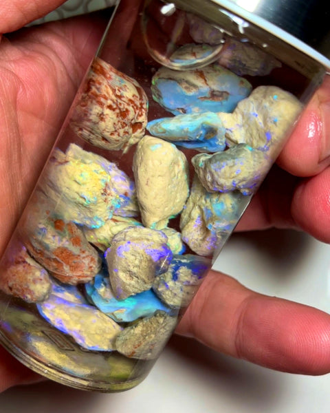 Lightning Ridge Rough Opal Parcel 180cts Beautiful rough Knobby & Seam colour/Multicolours & bars 18x17x8 to 12x11x7 mm WAE45