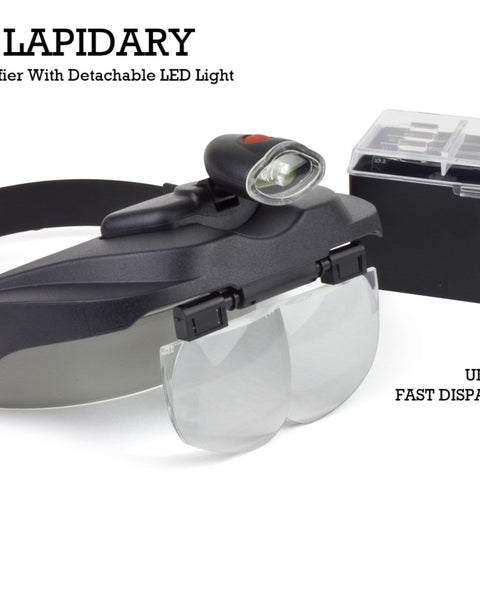 OFM Lapidary Magnifier head set with LED illuminated head loupe magnifier UK STOCK