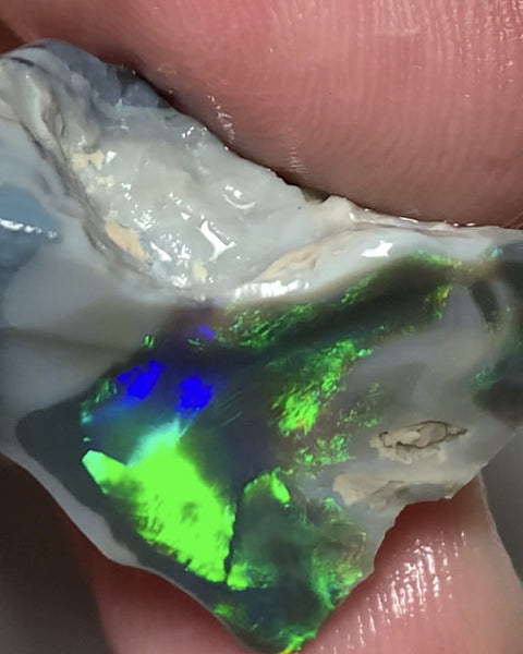 Australian Lightning Ridge Opal Gem Grade Single Semi Black Rub 29cts Rub/Rough Super Saturated Vivid Multifires & stunning pattern mix 27x16x15mm WSQ40