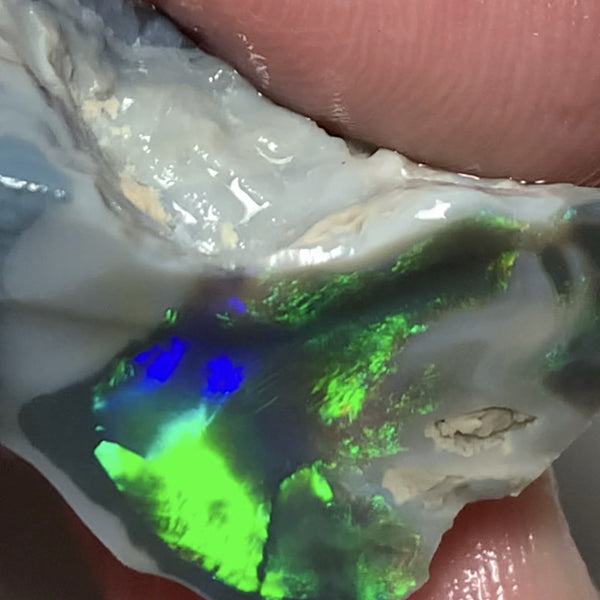 Australian Lightning Ridge Opal Gem Grade Single Semi Black Rub 29cts Rub/Rough Super Saturated Vivid Multifires & stunning pattern mix 27x16x15mm WSQ40