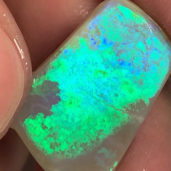 Australian Rough Rub Mintabie Opal 9.4cts Semi Black Seam Top Brightness Super Saturated &  Vivid Multifires Packed with Potential 20x14x3mm WSN49