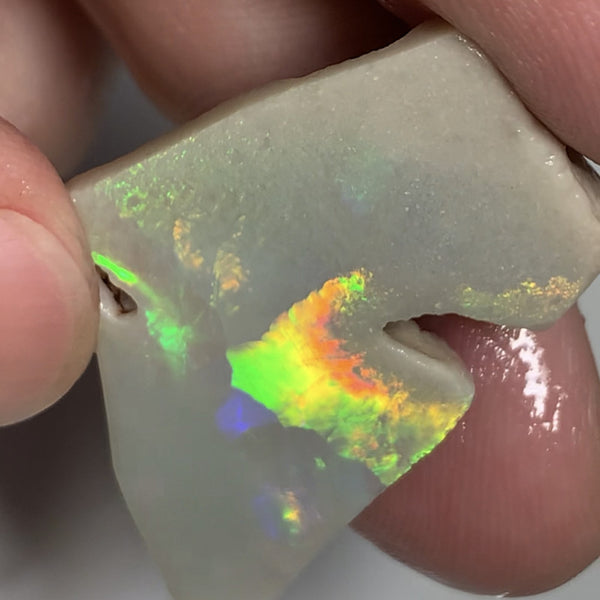 Australian Opal Rough / Rub / Potential Grade Huge 27cts Amazing Multi  zones of Broadflash a rainbow of Multi fires 35x20x8mm WSN54