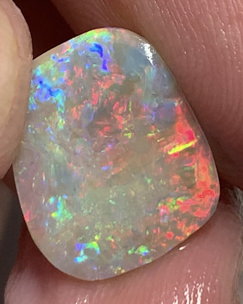 Australian Opal Crystal Rough / Rub / Preform Top Gem 4.3cts Big Clean amazing Super Bright Multi fires lots of reds 15x12x2.5mm WSH17