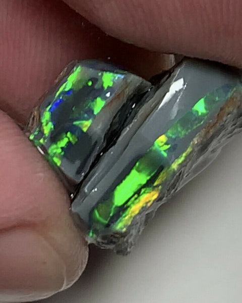Mulga® Field Black Rough Opal 14cts Gem Grade Top Bright Multi colour fires GEM01