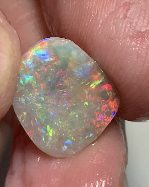 Australian Opal Crystal Rough / Rub / Preform Top Gem 4.3cts Big Clean amazing Super Bright Multi fires lots of reds 15x12x2.5mm WSH17